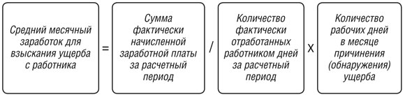 Расчет среднемесячного заработка для взыскания ущерба