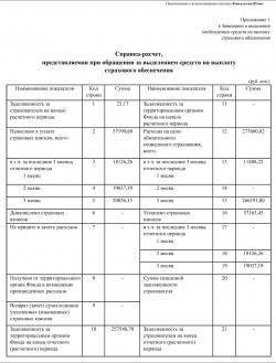 Справка-расчет в ФСС 2017 (образец)