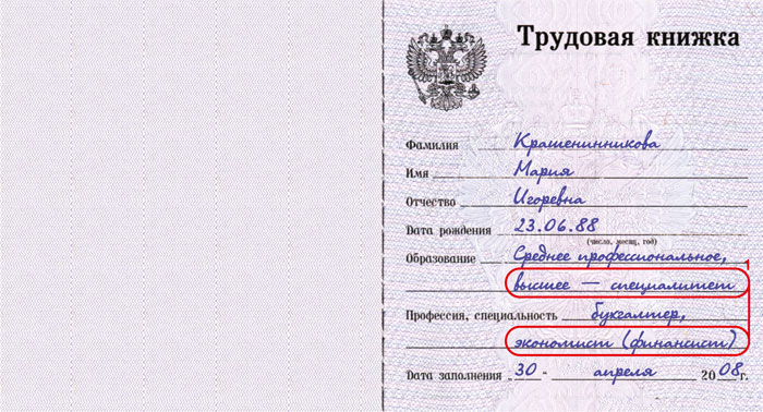 Трудовая книжка