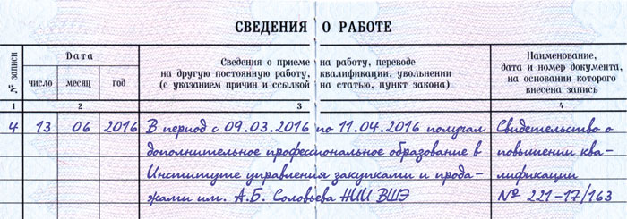 Трудовая книжка